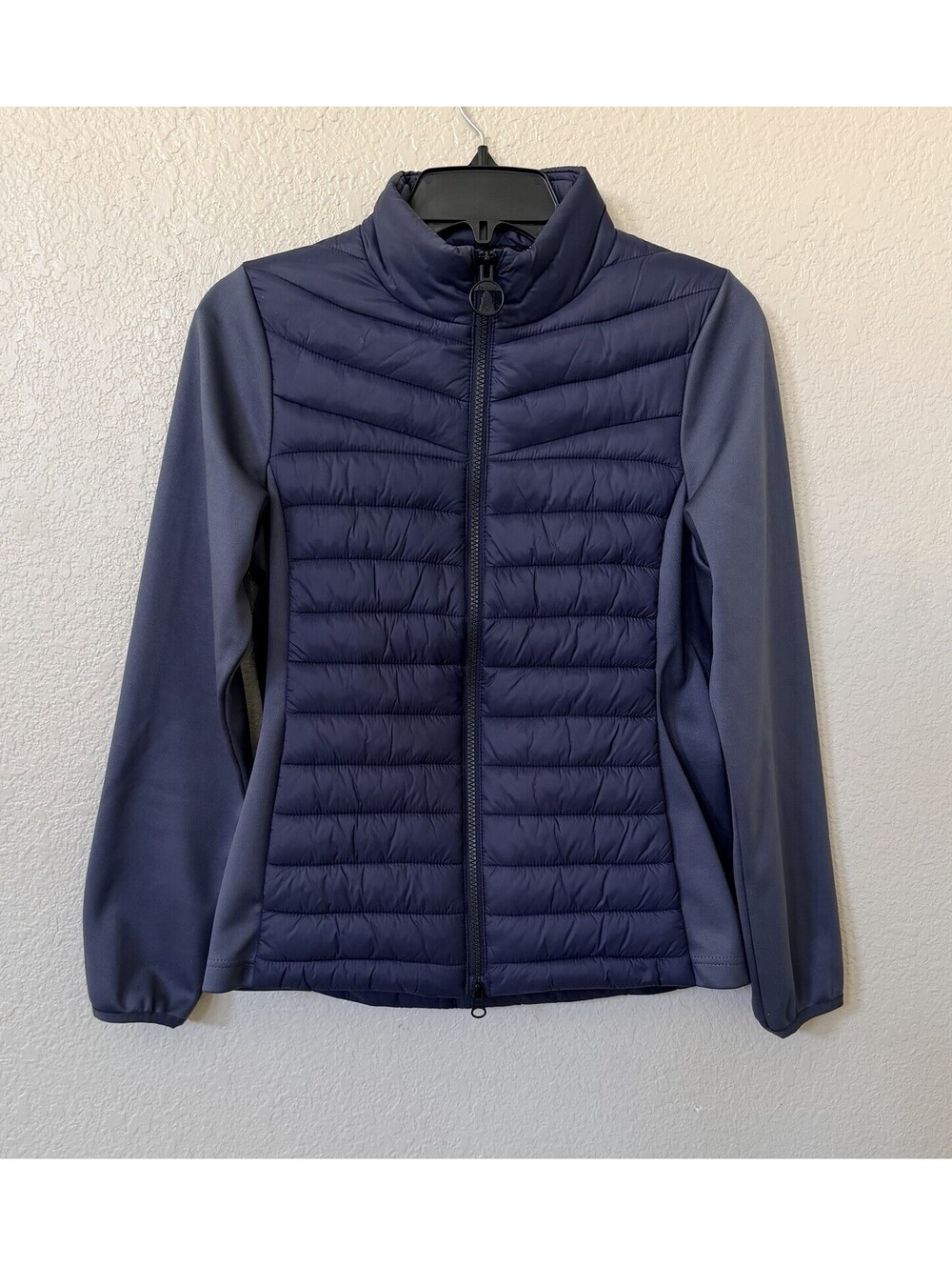 New Barbour Women’s Saltwater Hybrid Jacket In Navy Size 4 $298